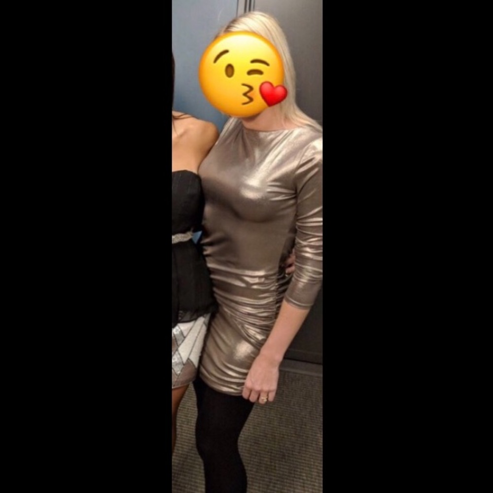 Metallic Gold Mini Dress - Picture 5 of 6